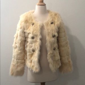 Cream colored soft furry jacket